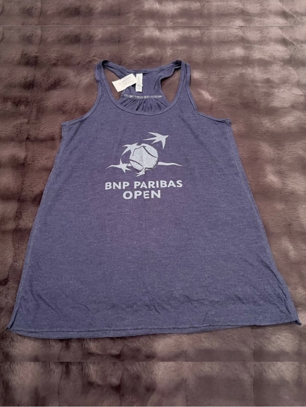 BNP Paribas Open Women's Blue Racerback Tank Top - Small